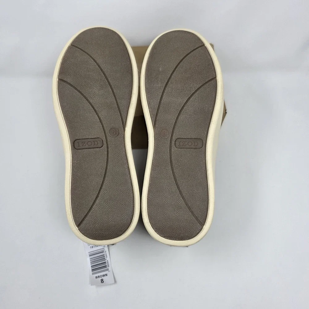 IZOD Palmer Mens Sz 8 Chukka Boots Brown Leather Round Toe Lace-up Shoes Sneaker